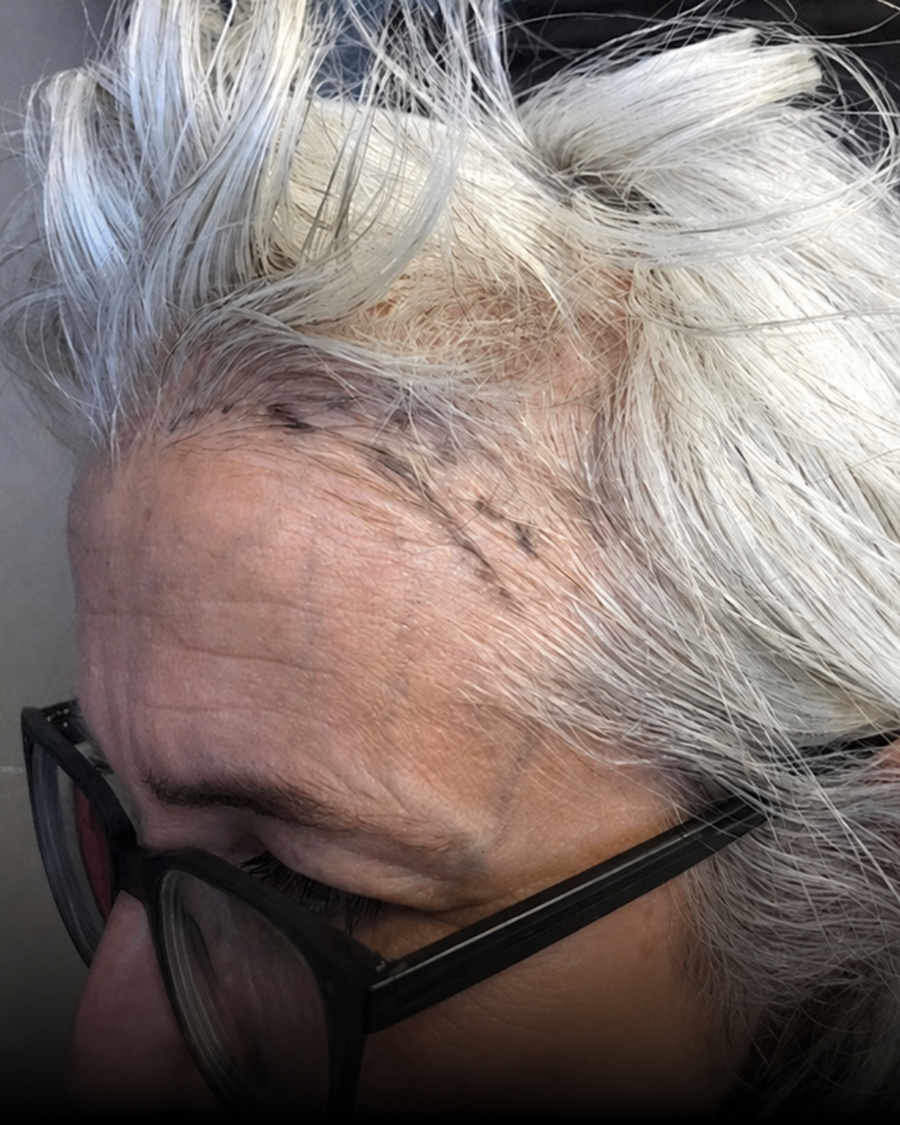 Hair before using a filtered shower head