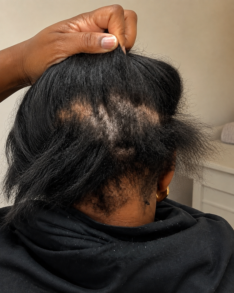 Hair before using a filtered shower head