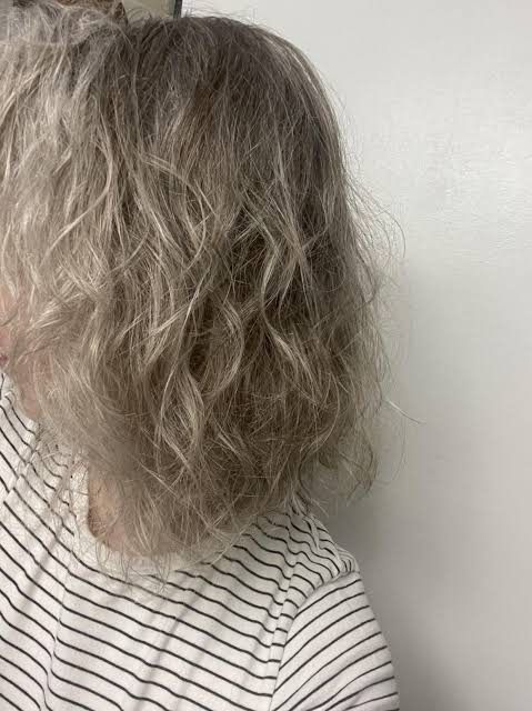 Hair before using a filtered shower head